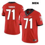 Men's Georgia Bulldogs NCAA #71 Andrew Thomas Nike Stitched Red Legend Authentic College Football Jersey NSX5654NF